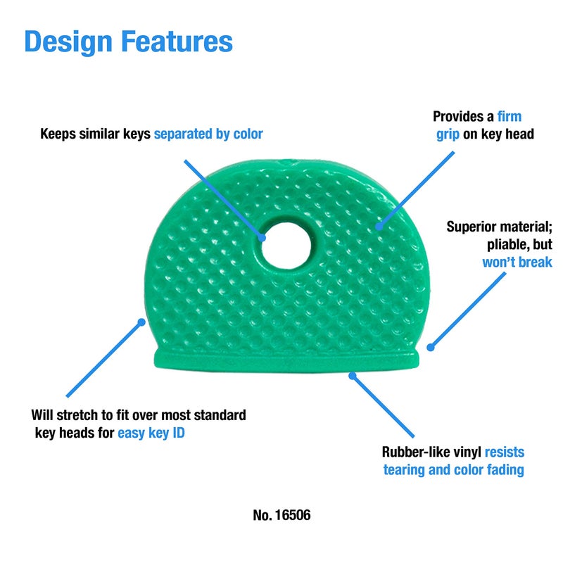 Lucky Line Medium Key Identifier Caps, Standard Size, Assorted Neon Colors, 4 Pack (16506) - Image 2